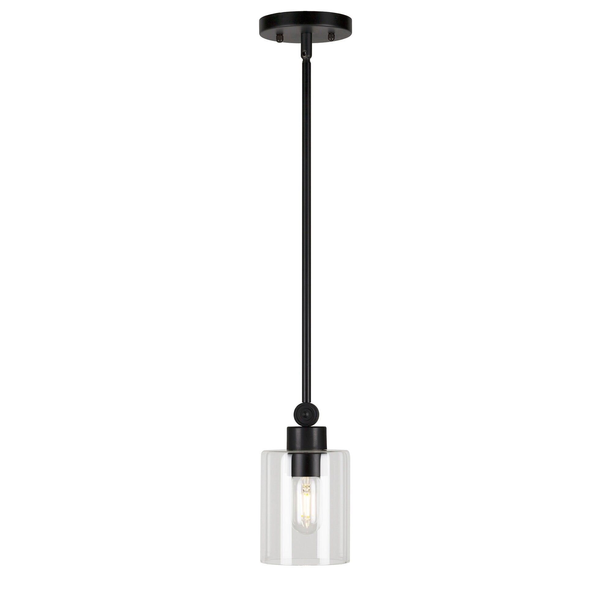 Jayden Black Steel and Glass Mini Pendant Light