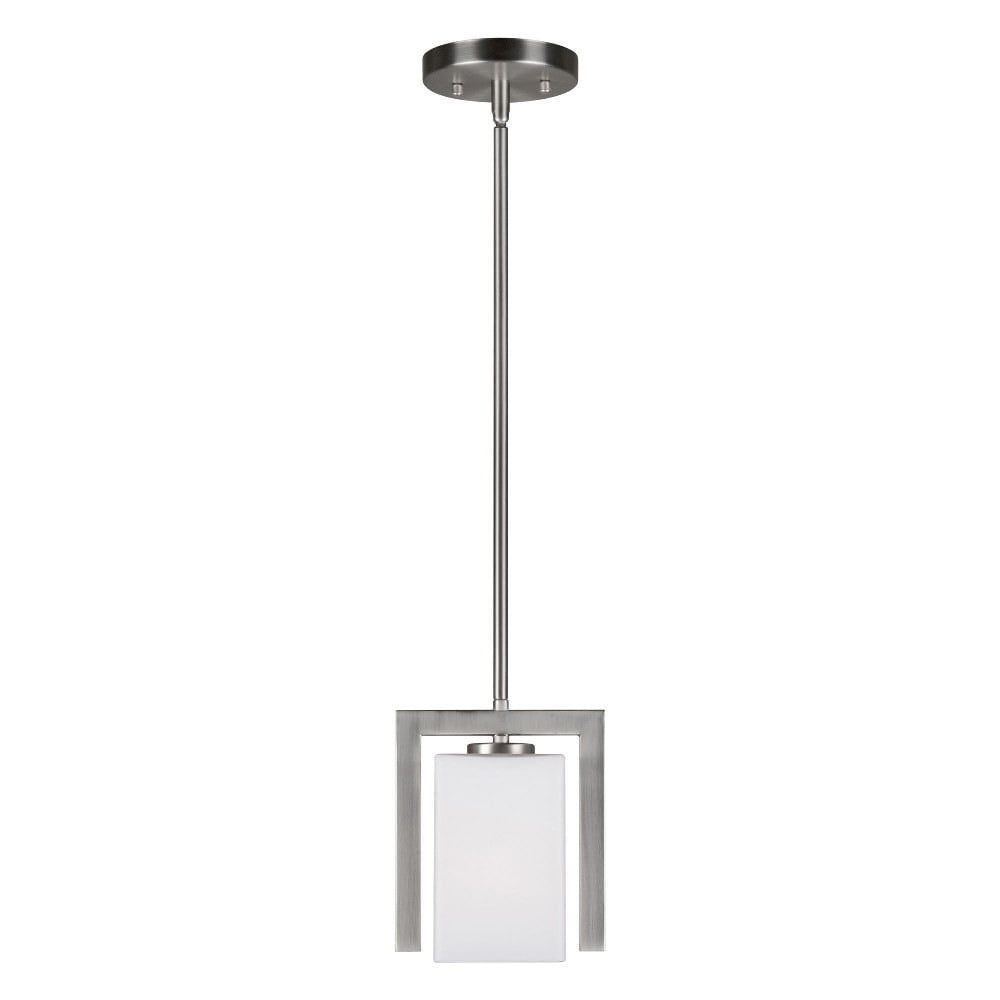 Aria Brushed Nickel Glass Mini Pendant Light