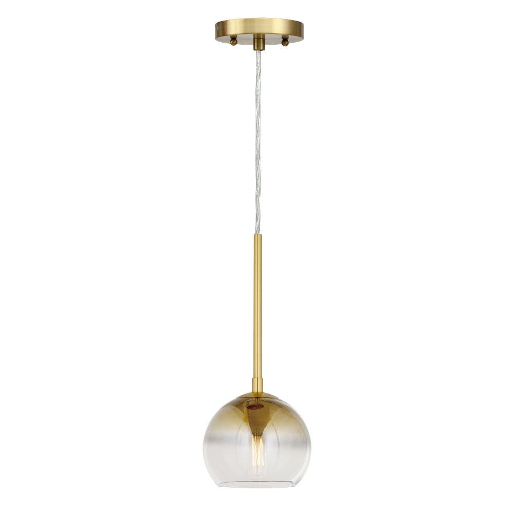 Soft Gold Callisto Globe Pendant with Ombre Glass Shade