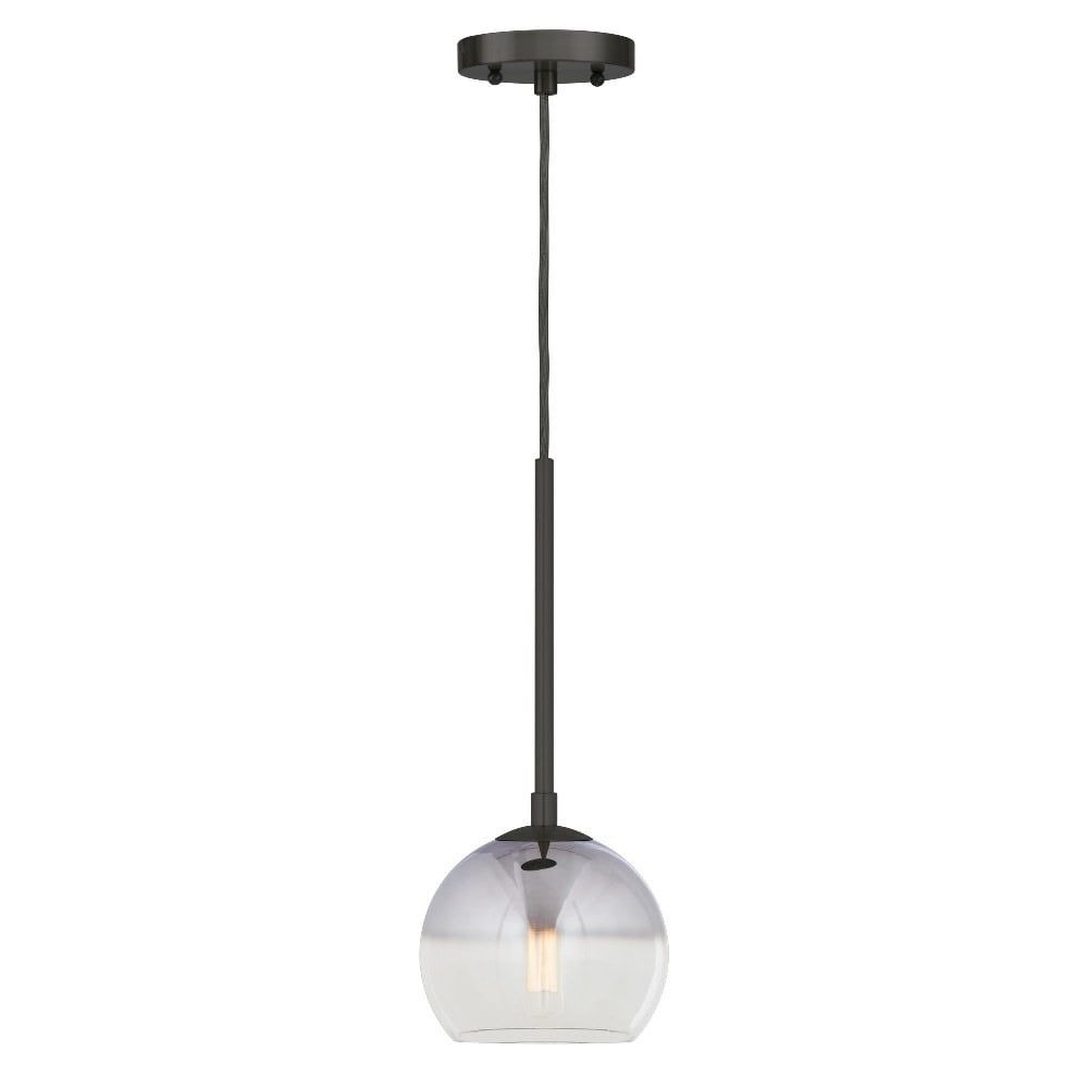 Callisto 15" Black and Gold Ombre Glass Pendant Light