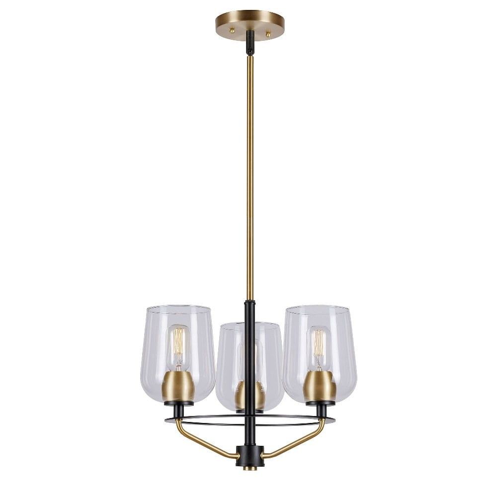 Palmer Black and Gold Mini Chandelier with Glass Shades