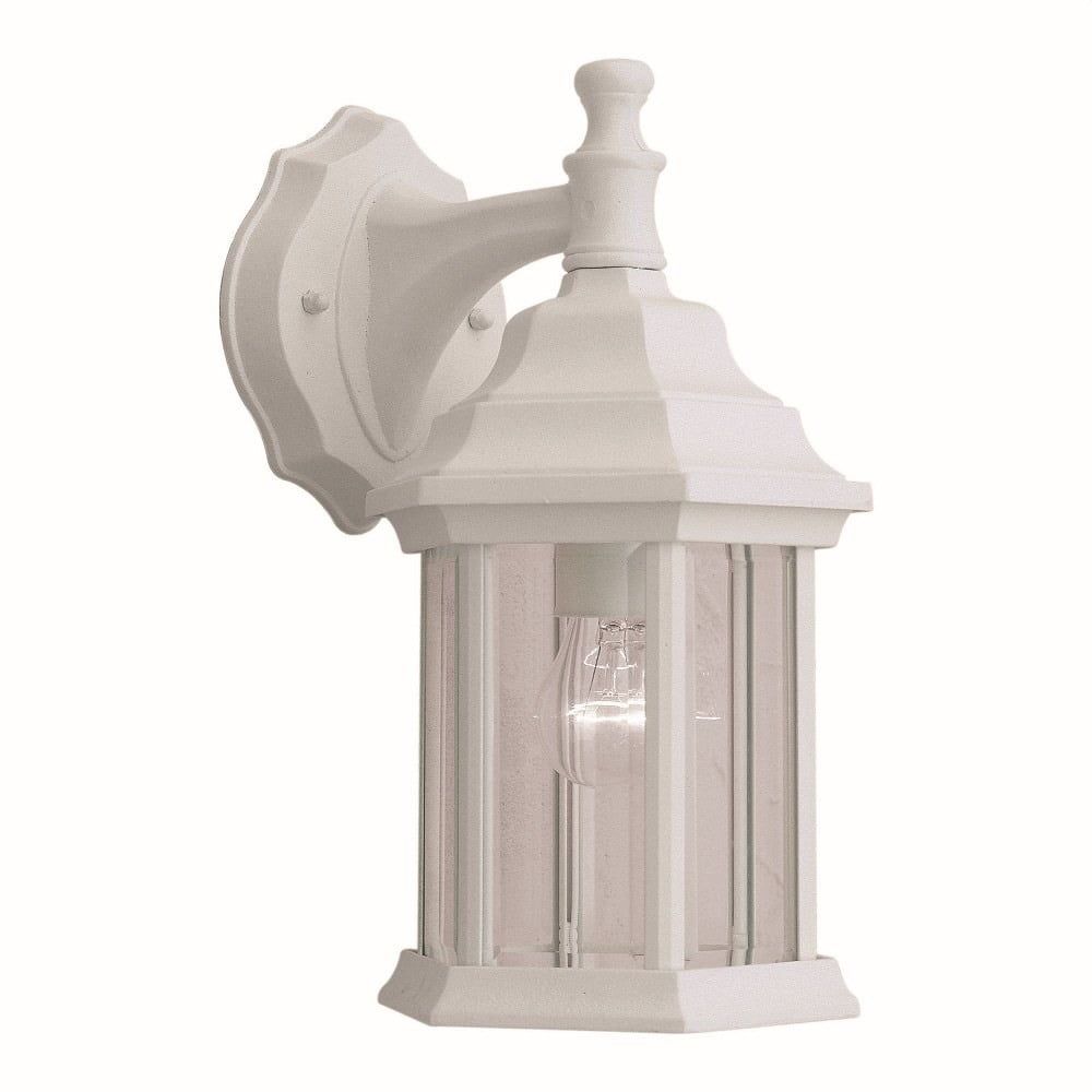 Matte White Aluminum Outdoor Wall Lantern, 12 Inches Tall