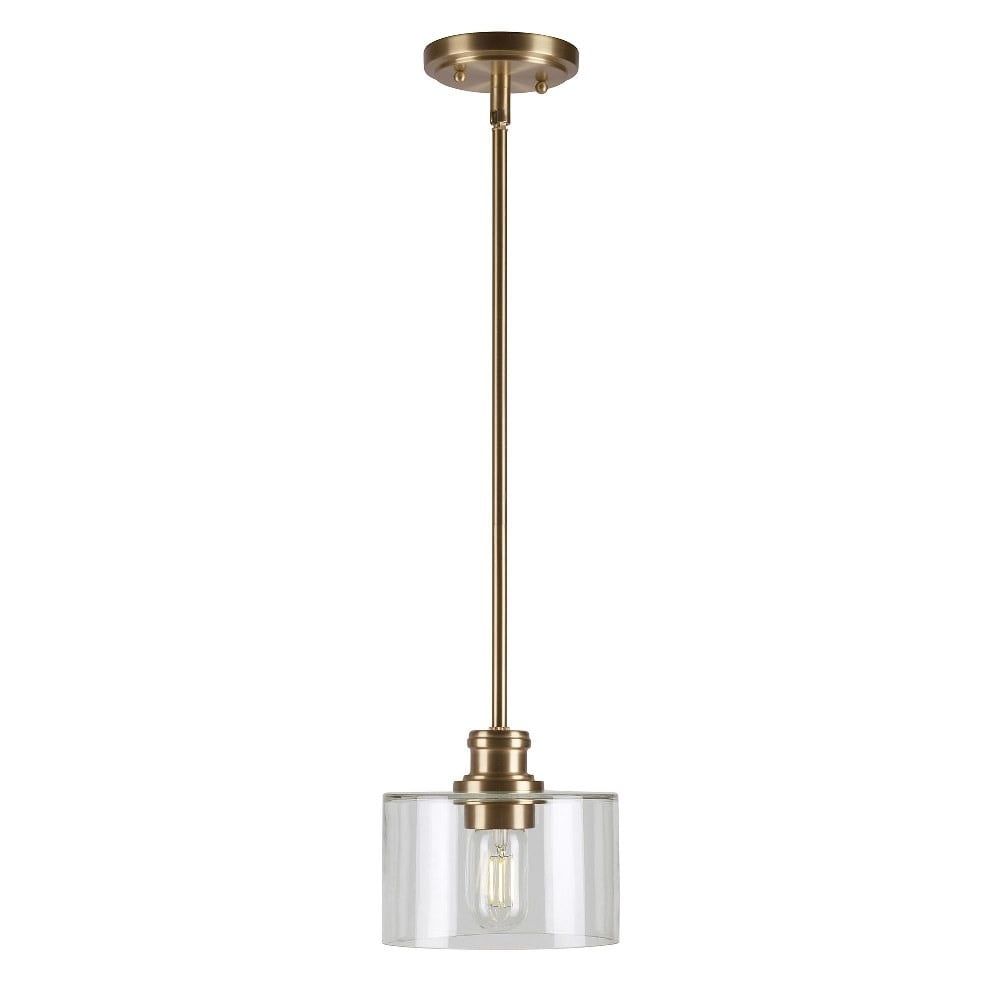 Zane Soft Gold Mini Pendant with Glass Shade