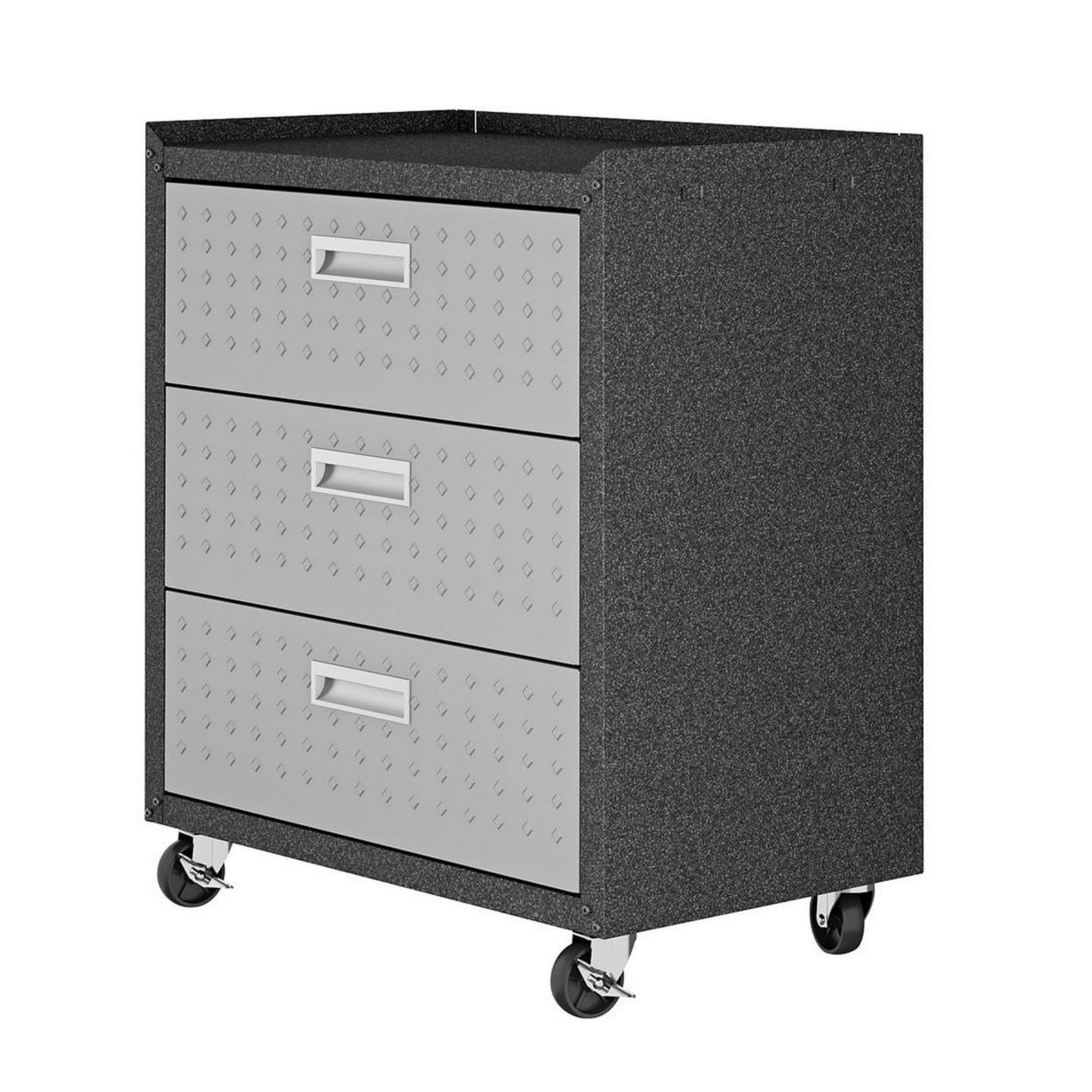 Fortress Gray Steel Rolling Garage Chest with 3 Drawers