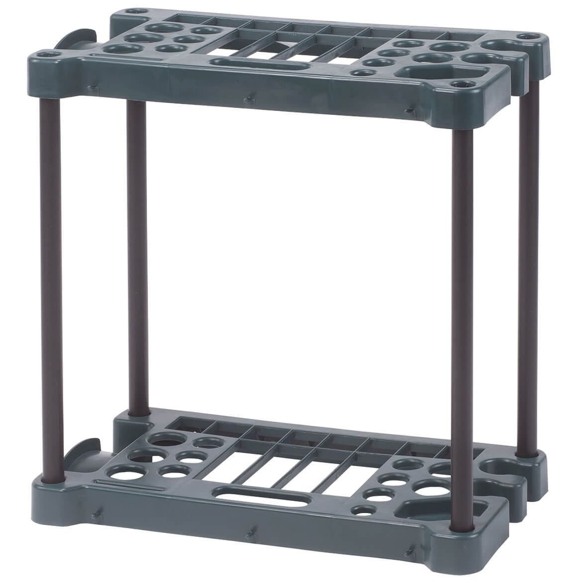 Green Heavy-Duty Plastic Garden Tool Organizer Rack