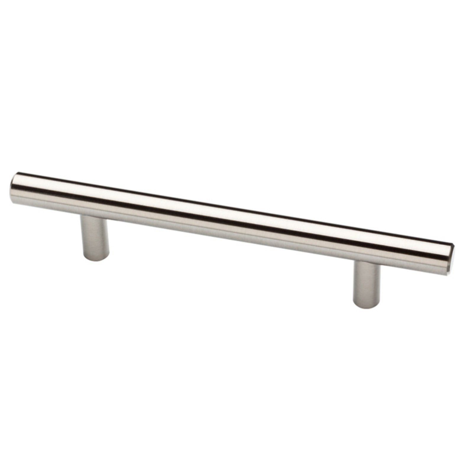 Brushed Steel Modern Bar Cabinet Pulls with Mounting Hardware