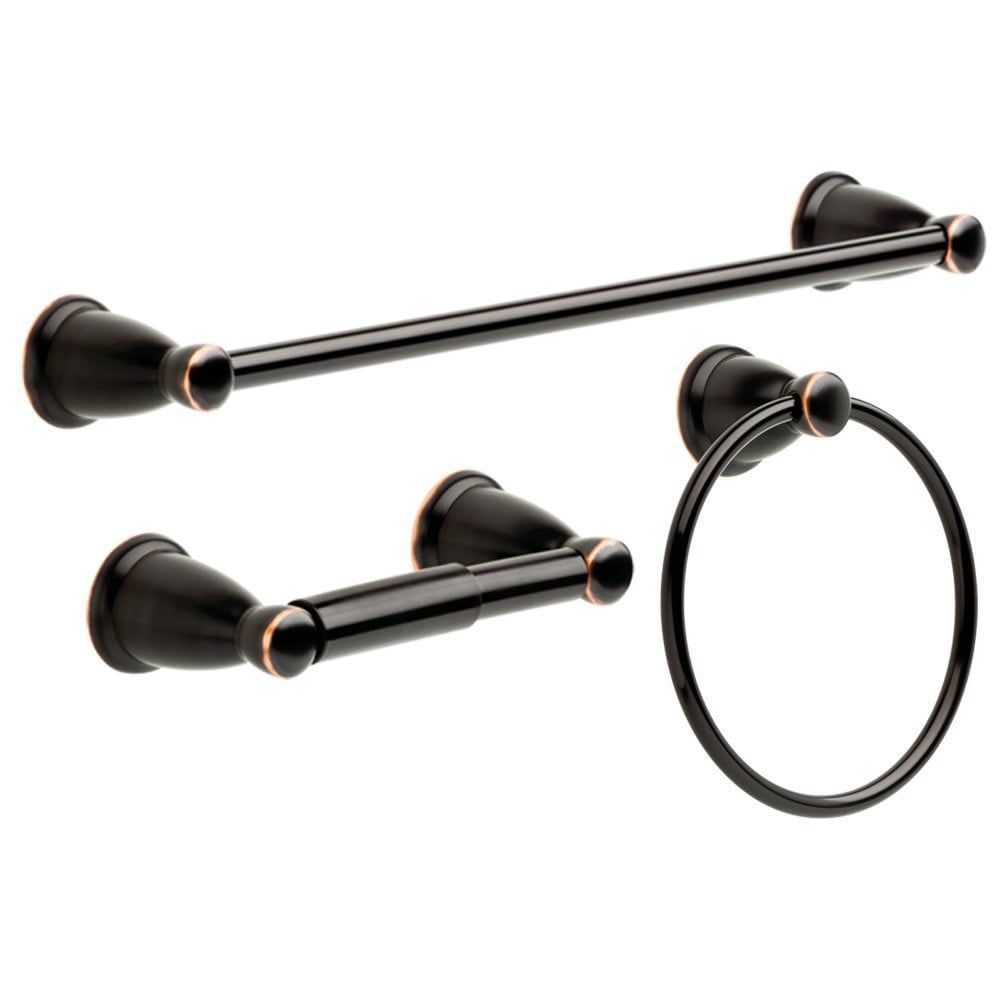 Oil Rubbed Bronze 3-Piece Bathroom Accessory Set