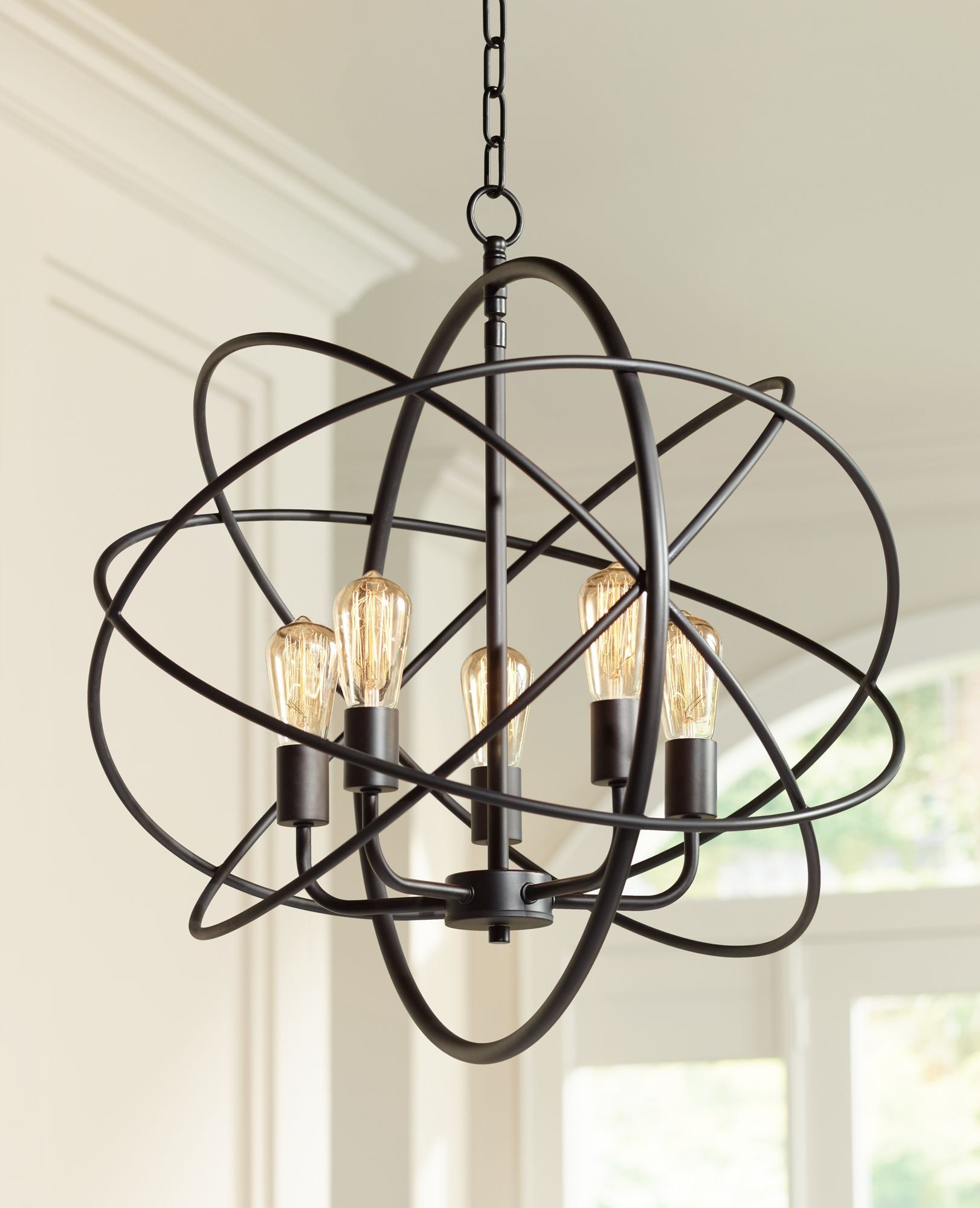 Ellery Bronze Orb 5-Light LED Chandelier