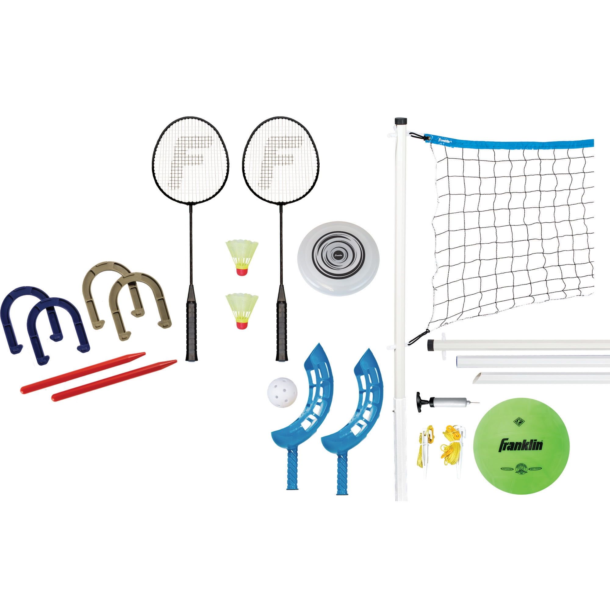 Blue and White Multi-Game Outdoor Sports Set