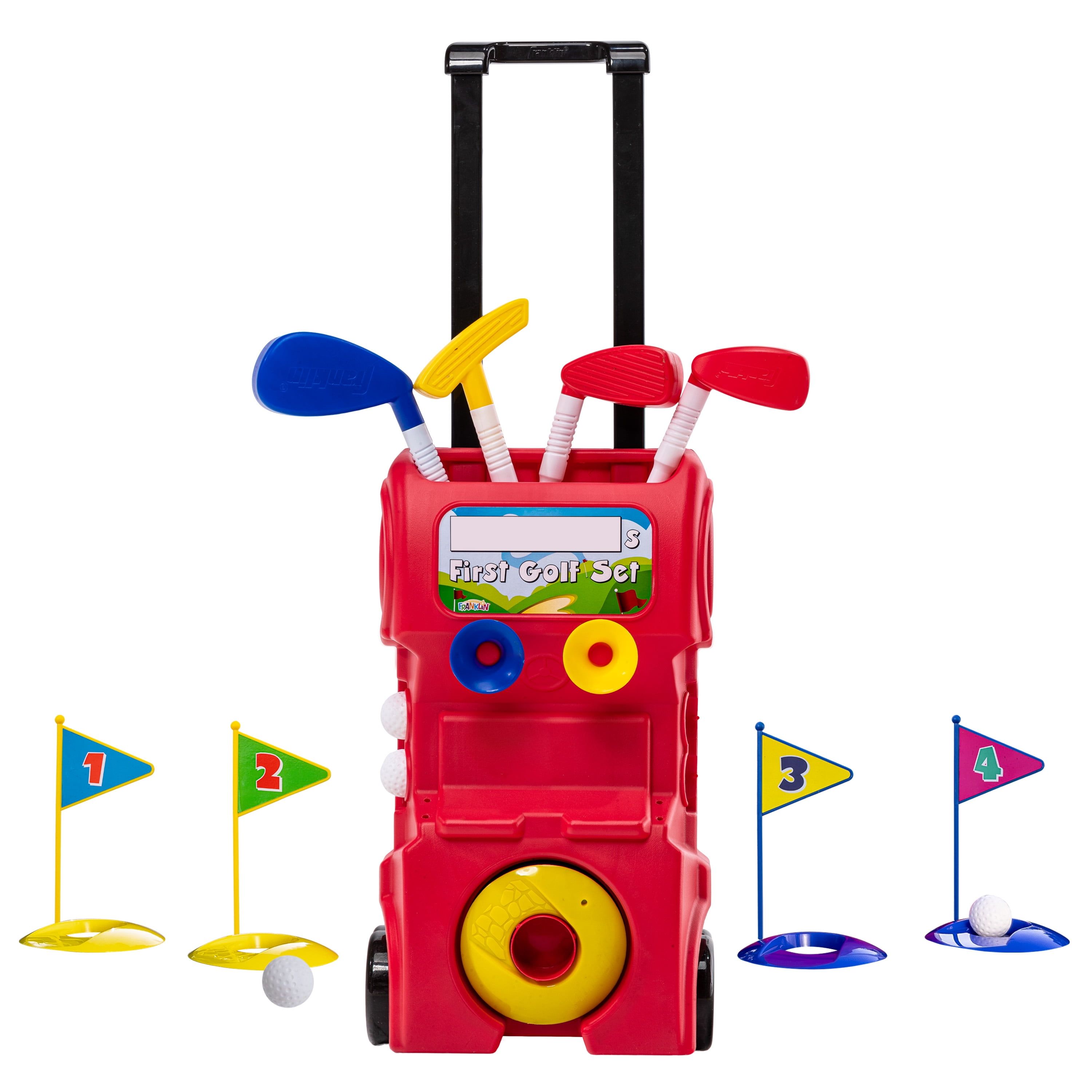 Kids Red Plastic Golf Set with Carry Case and Accessories