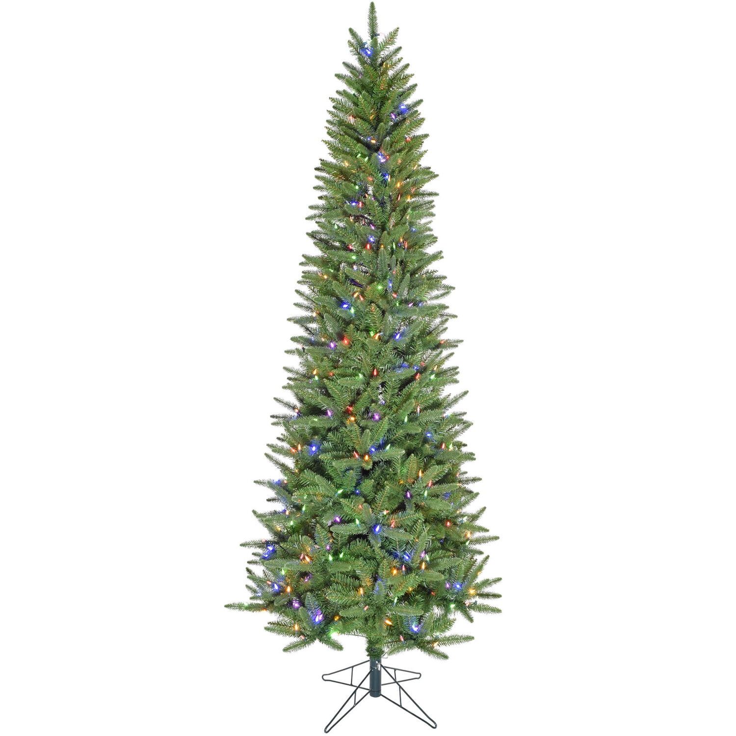 7.5-ft Slim Pine Christmas Tree with Multicolor LED Lights