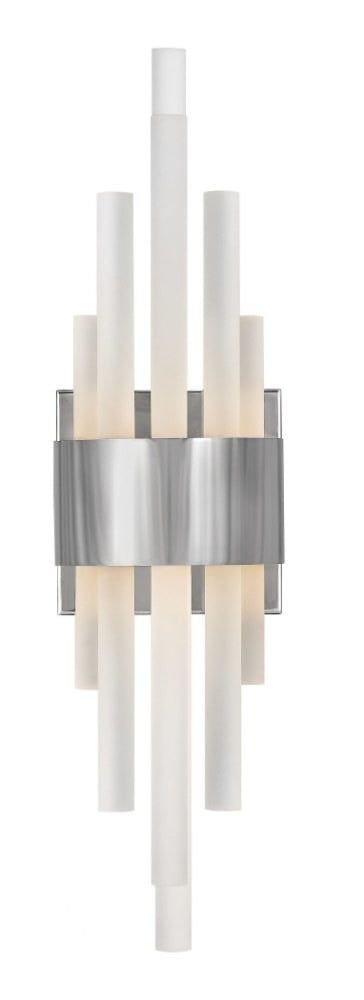 Trinity Polished Nickel 12-Light Dimmable LED Sconce with Frosted Glass