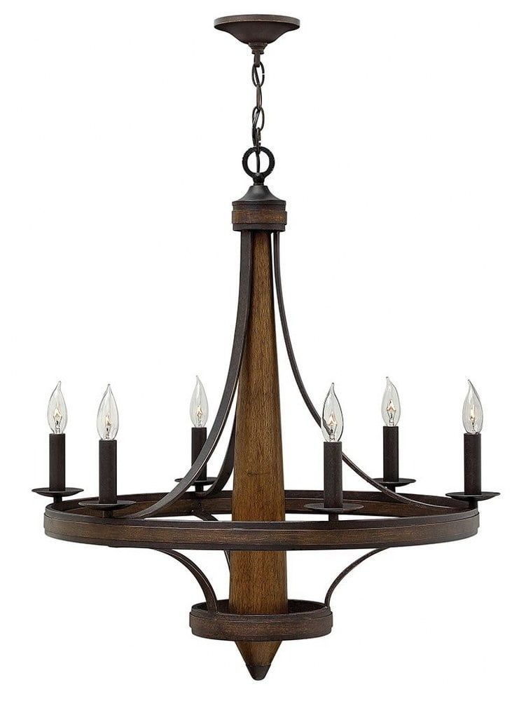 Bastille 6-Light Vintage Bronze Candle-Style Chandelier