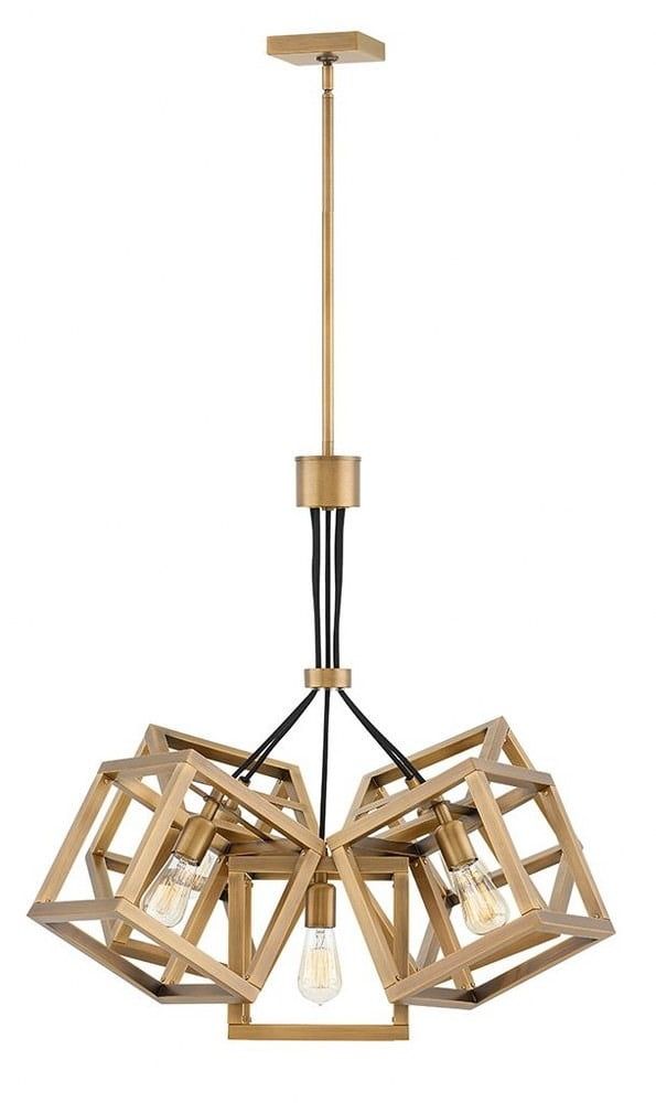 Ensemble 5-Light Brushed Bronze Modern Chandelier Pendant