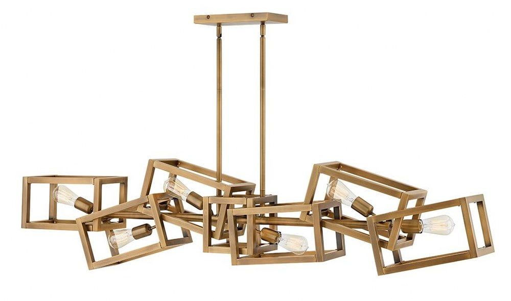 Sleek Edge 6-Light Brushed Bronze Geometric Chandelier