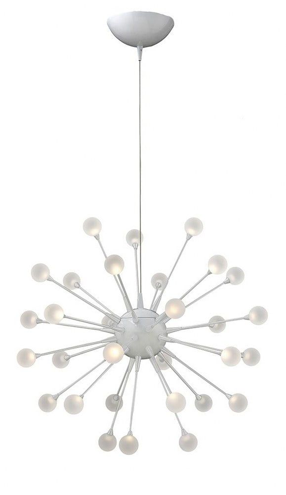 Cloud White 30-Light Sputnik LED Chandelier with Dimmable Glow