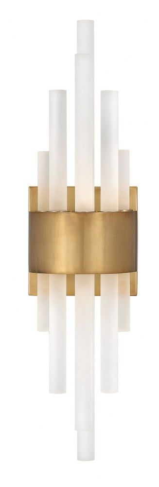 Trinity Heritage Brass 12-Light LED Dimmable Wall Sconce with Frosted Glass