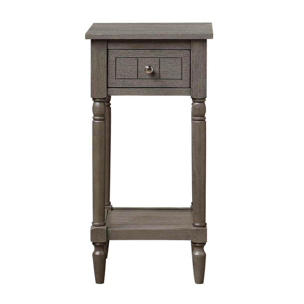 Gray Rectangular Wood Accent Table with Storage