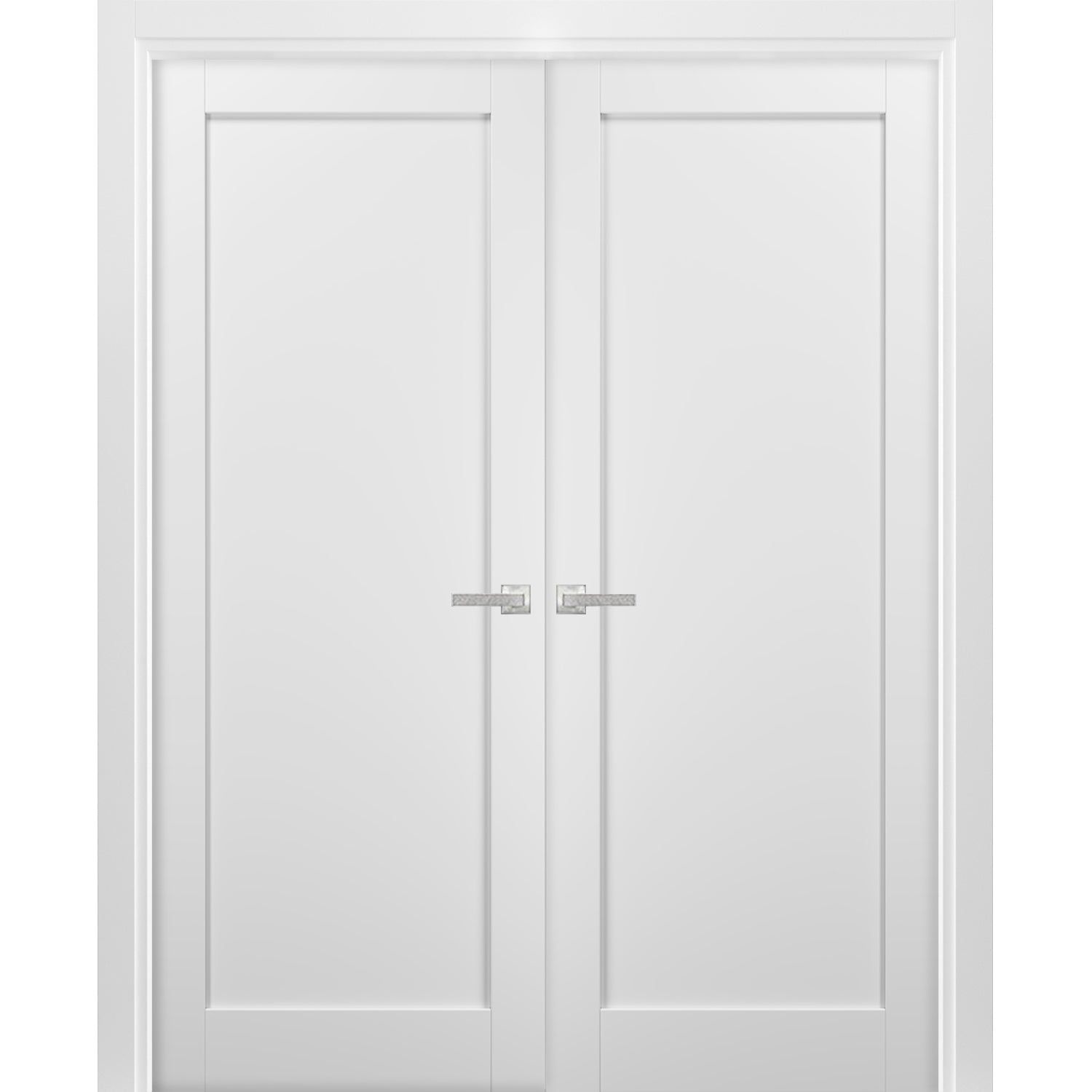 White Solid MDF Double Panel Interior Doors 84 x 80