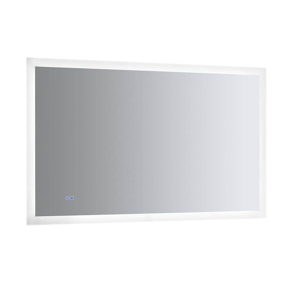 Sleek 48"x30" Frameless Rectangular Vanity Mirror with LED & Fog-Free Technology