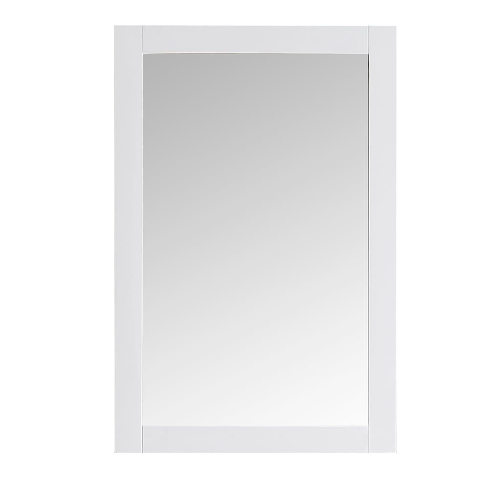 Elegant White Wood Framed 20" x 30" Rectangular Vanity Mirror
