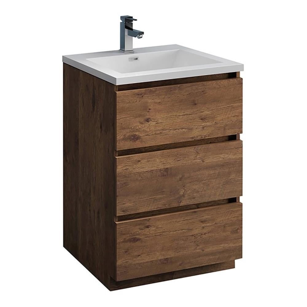 Lazzaro 24" Rosewood Free Standing Single Basin Vanity with Acrylic Top