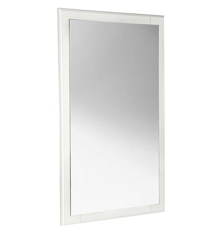 Elegant Antique White Carved Wood 20"x32" Bathroom Vanity Mirror