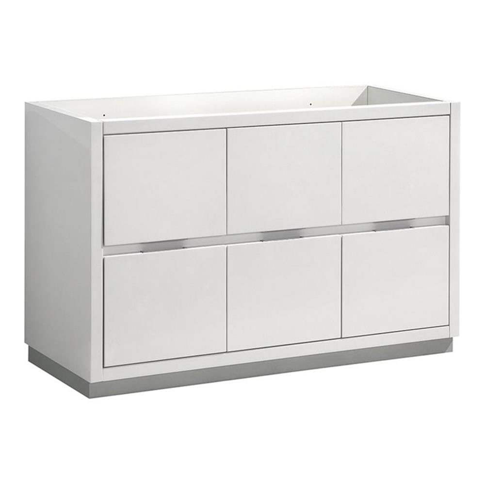 Glossy White 48" Modern Freestanding Bathroom Vanity Cabinet