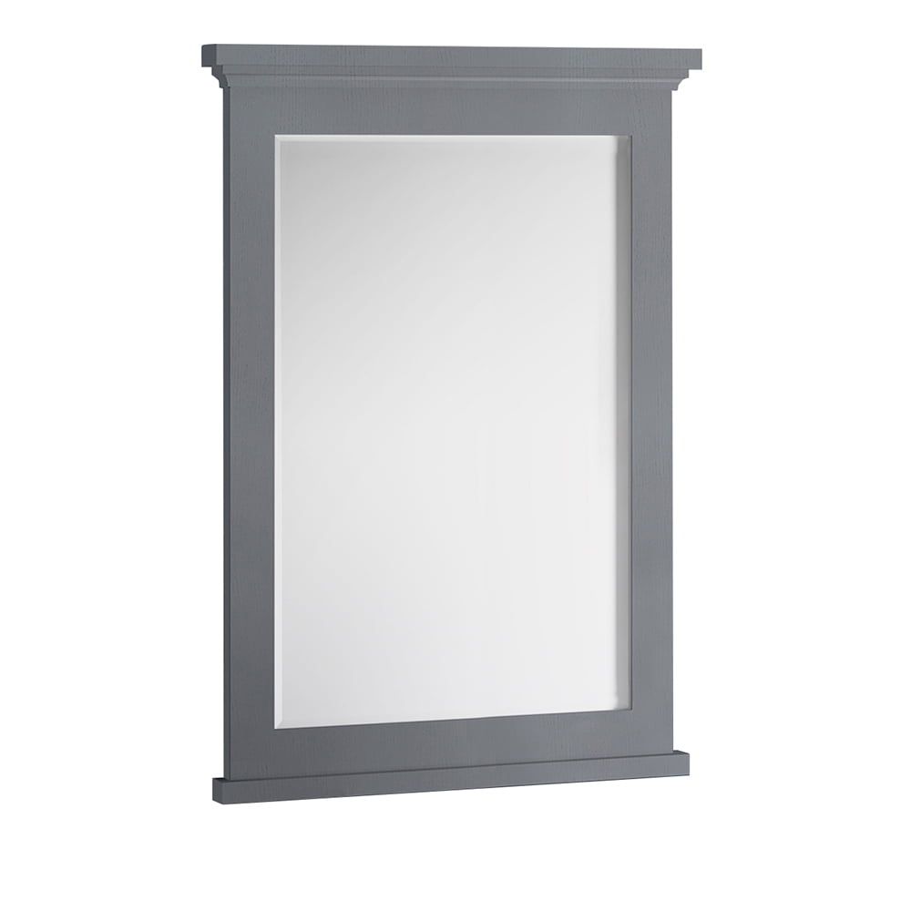Elegant Grey Textured 27"x35" Wood Framed Bathroom Vanity Mirror