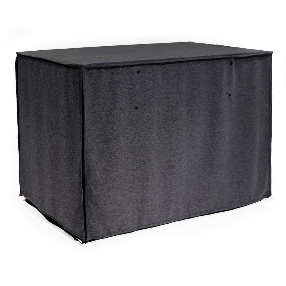 Dark Grey Polyester Dog Crate Cover with Roller Shades