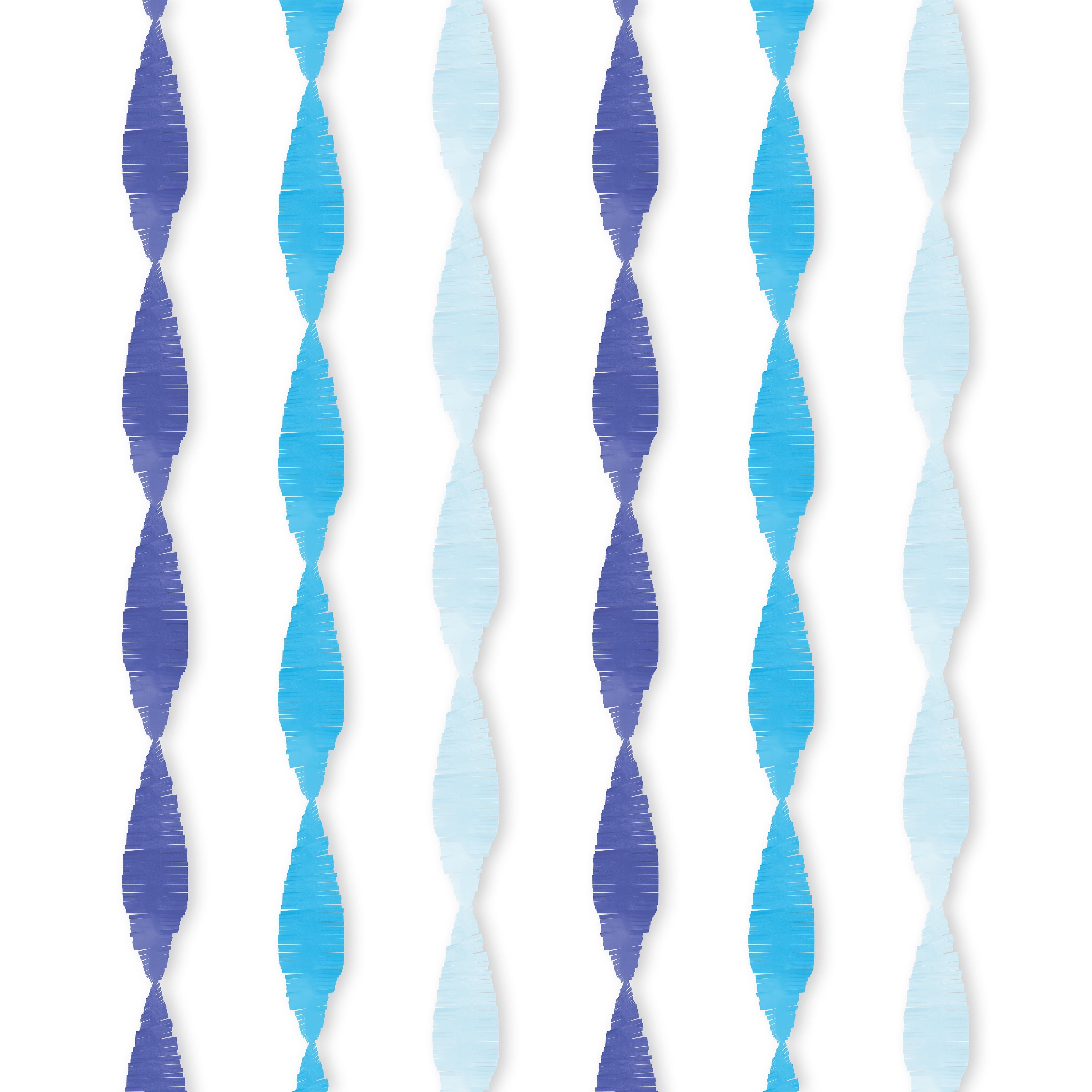 Blue Paper Fringe Streamers for Parties, 6ct