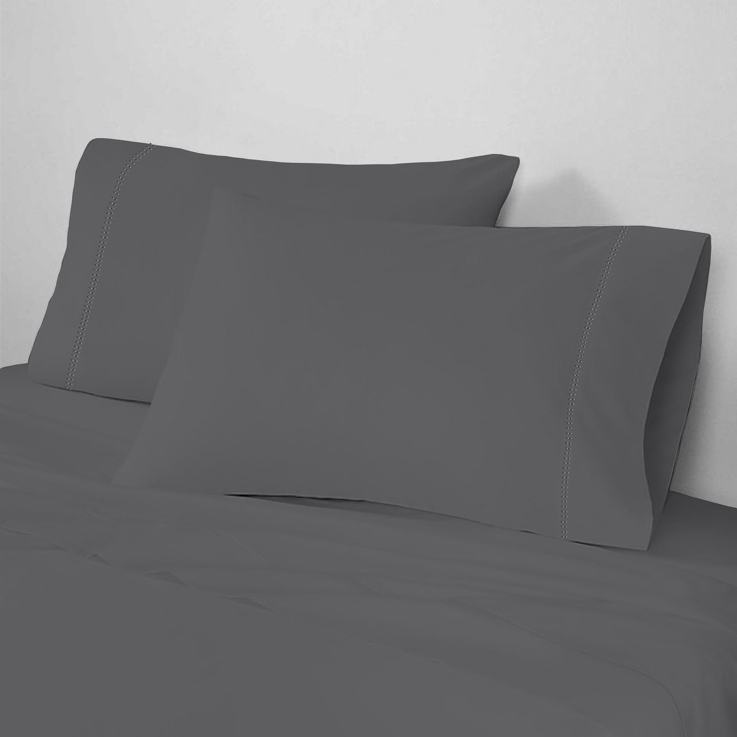 Full Dark Gray Cotton Jersey Knit Sheet Set