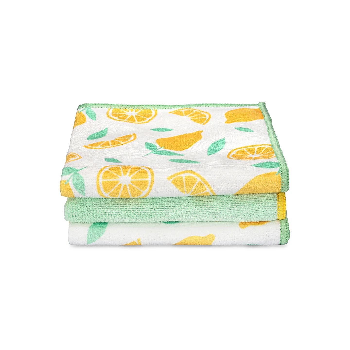 Citrus Print Recycled Microfiber Cleaning Cloths Set of 3