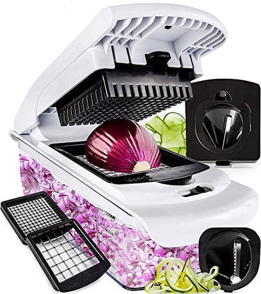 Fullstar White and Black ABS Plastic Vegetable Chopper with Spiralizer