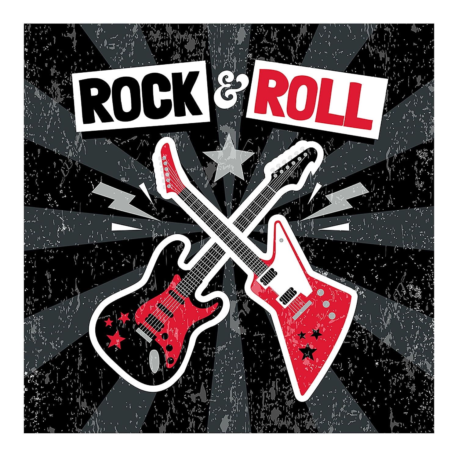 Rock Star Black and Red Plastic Party Backdrop