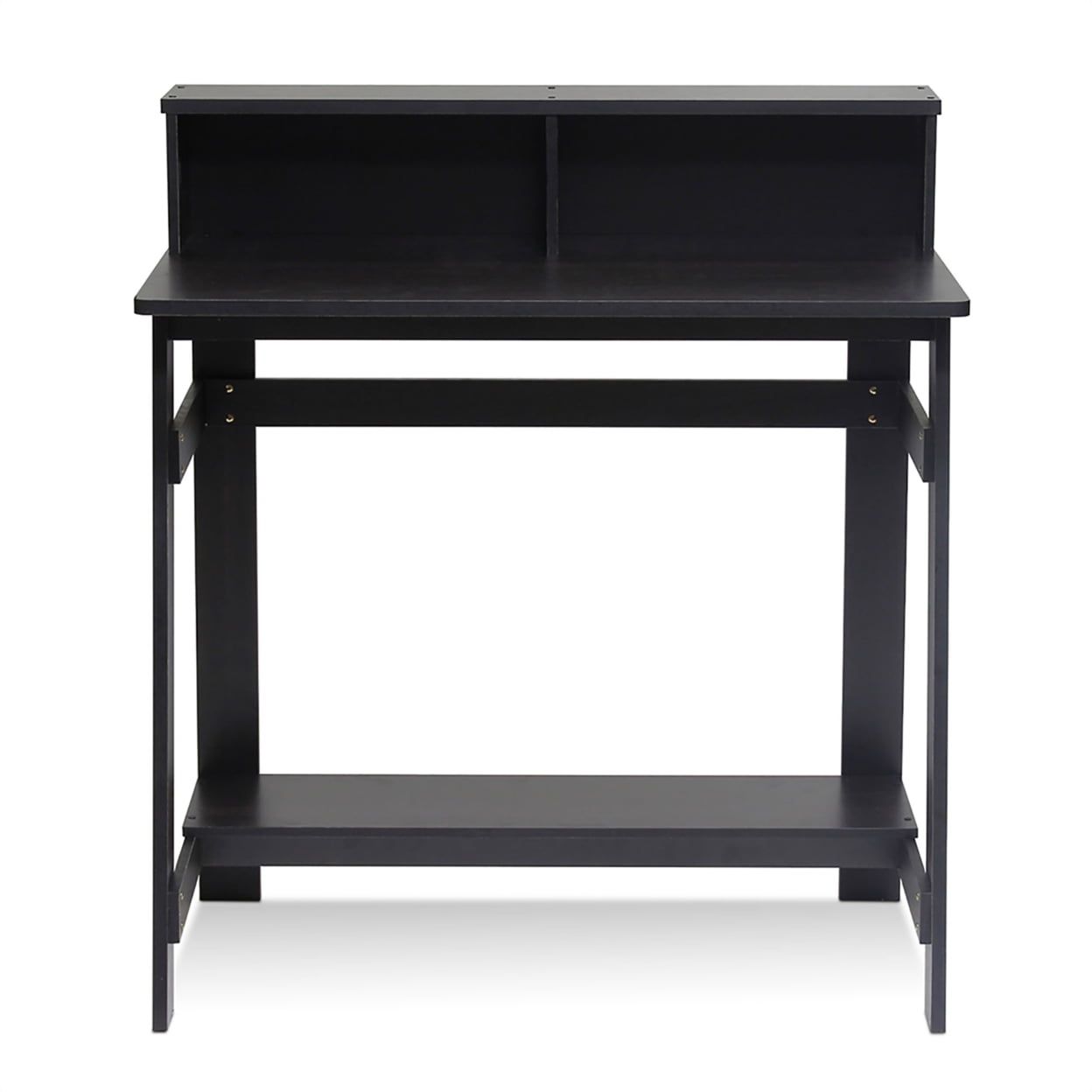 Espresso A-Frame Computer Desk with Hutch and Drawer