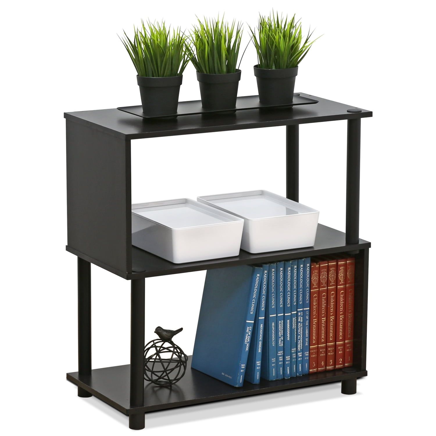 Espresso 3-Tier Adjustable Wood Storage Rack