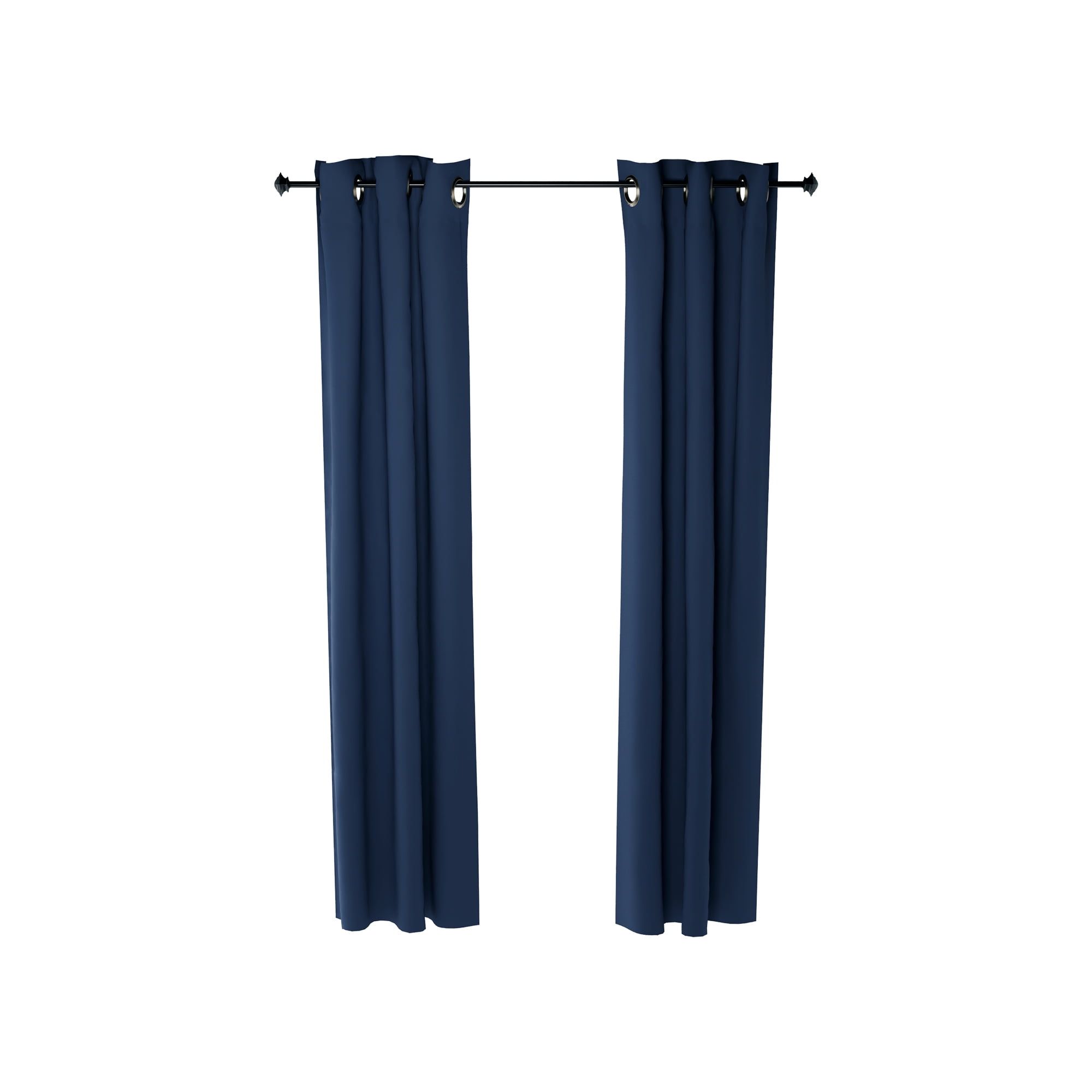 Dark Blue Polyester Blackout Grommet Curtain Panel 42 x 84 Inches