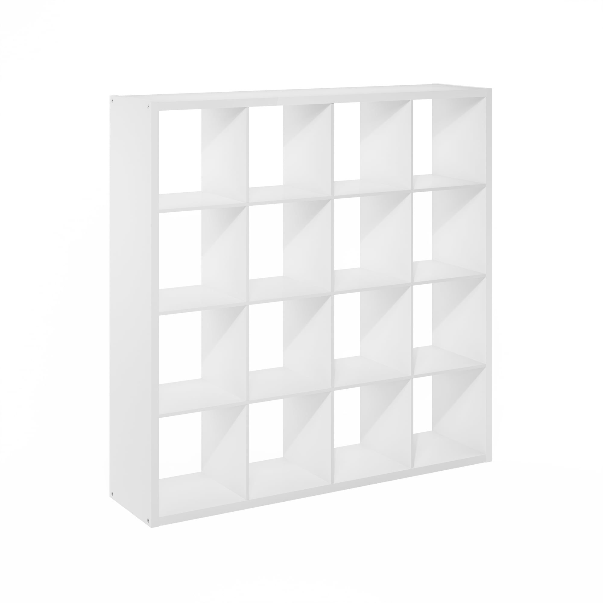 White 16-Cube Stackable Wood Storage Organizer