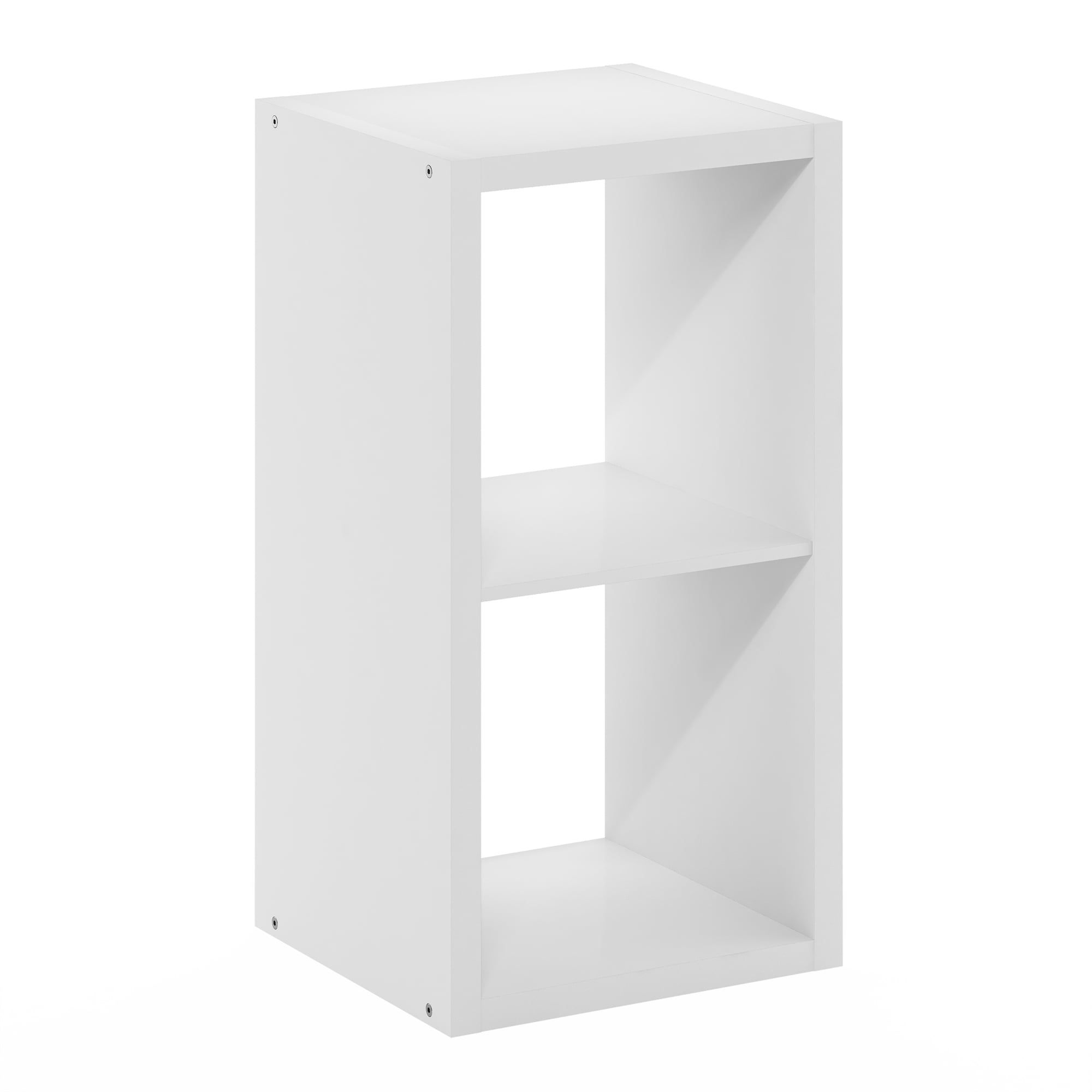 White Wood 2-Cube Open Back Storage Organizer