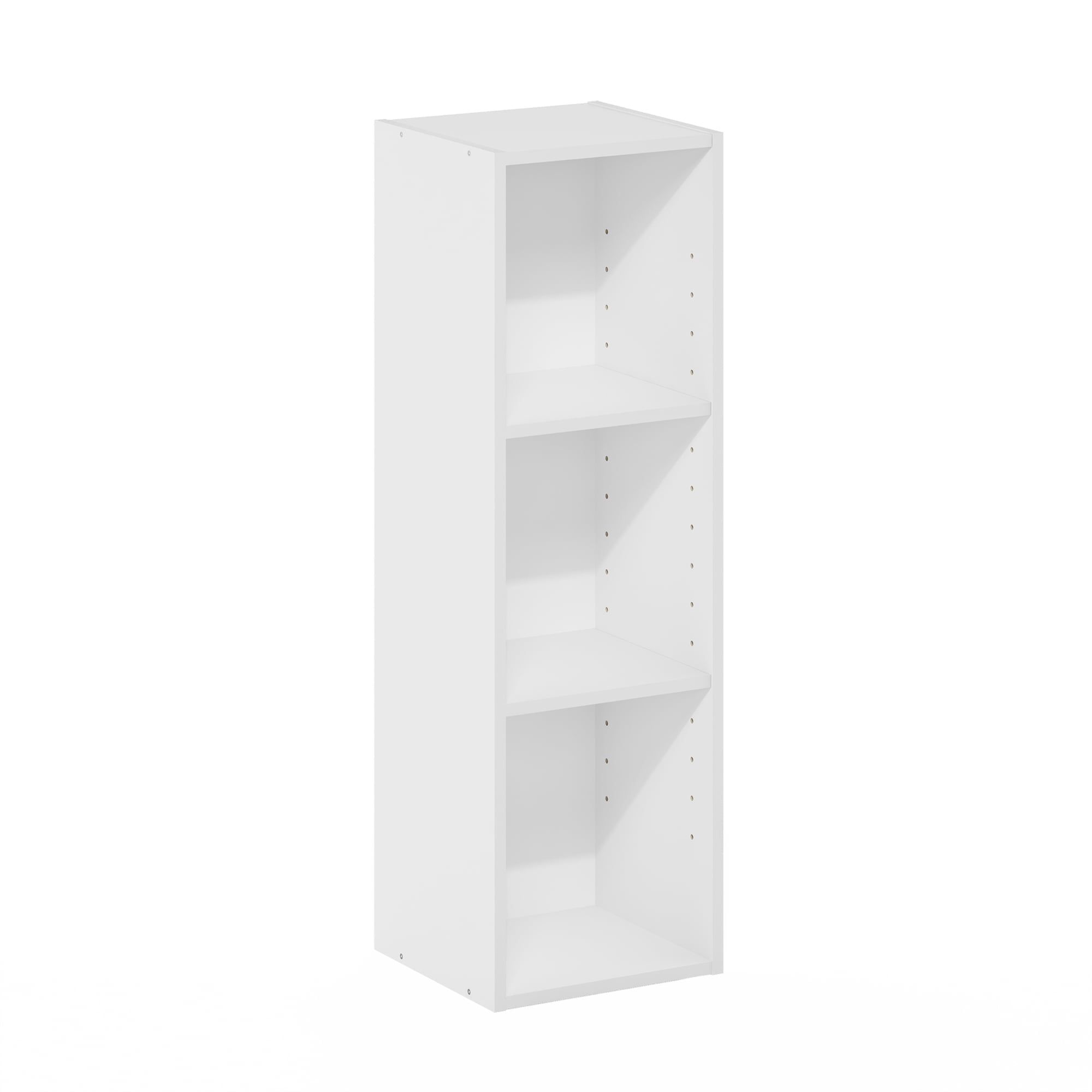 White Adjustable 3-Tier Composite Wood Storage Shelf