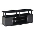 Black Large Entertainment Center with Open Shelves and Doors