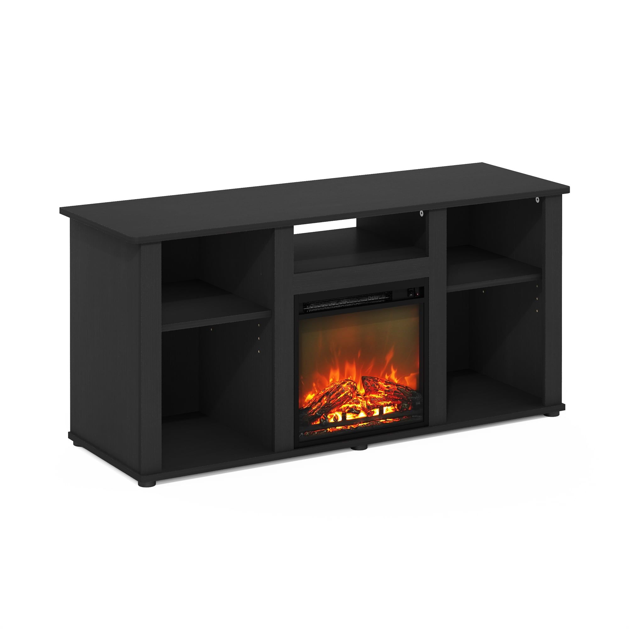 Jensen Black Composite Wood Freestanding Fireplace TV Stand