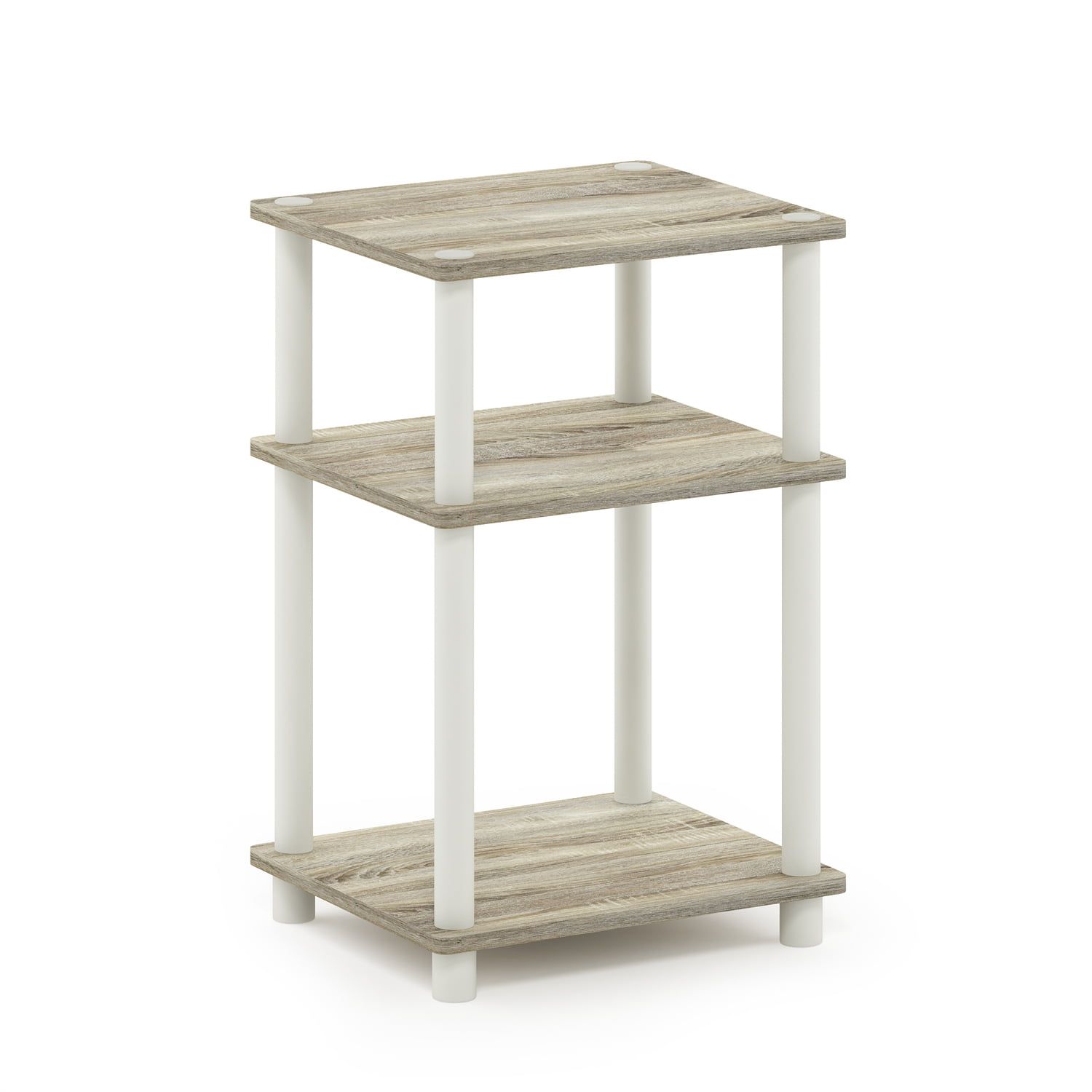 Sonoma Oak and White 3-Tier Modern End Table