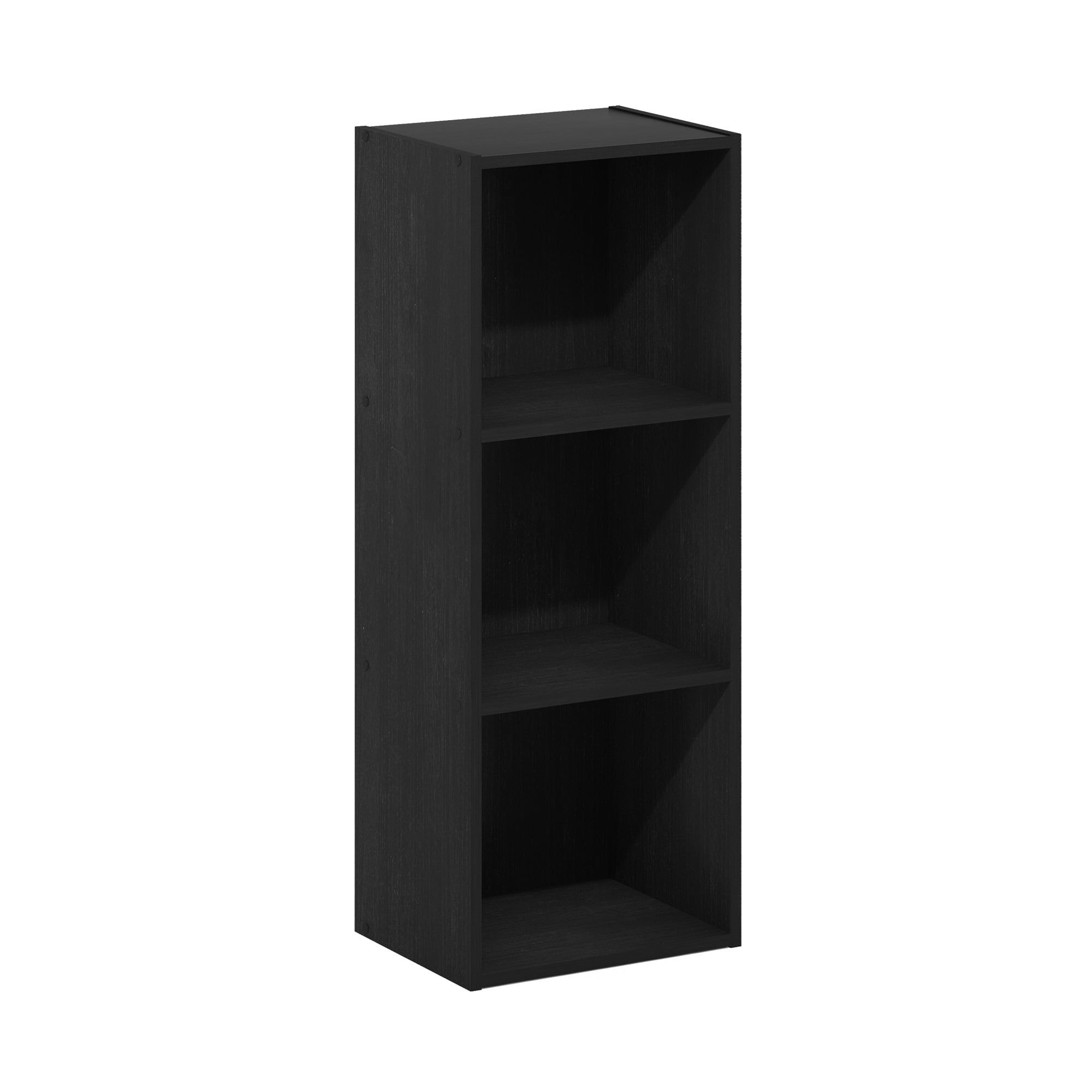 Sleek Blackwood 3-Tier Freestanding Open Cube Shelf