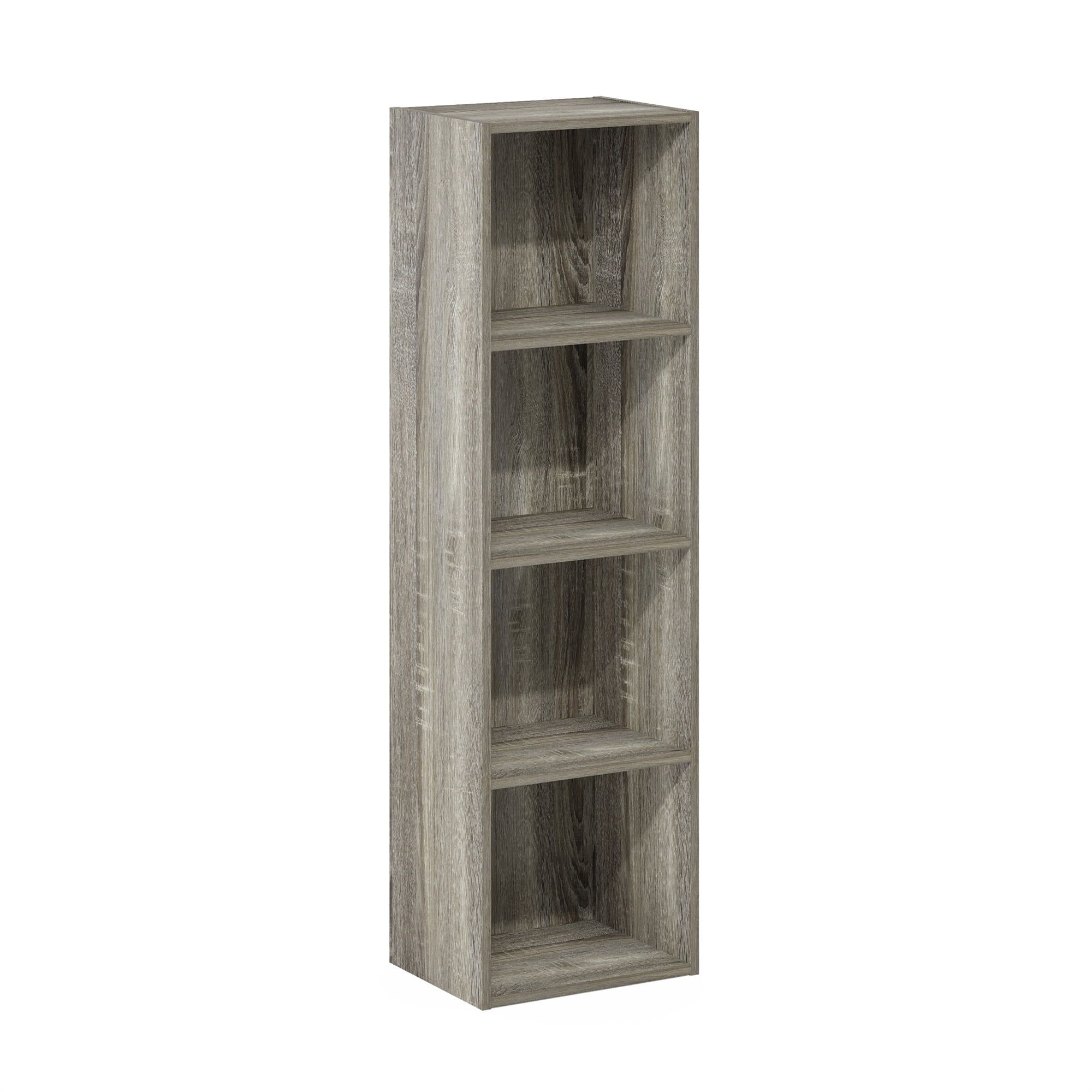 French Oak 4-Tier Stackable Cube Bookcase