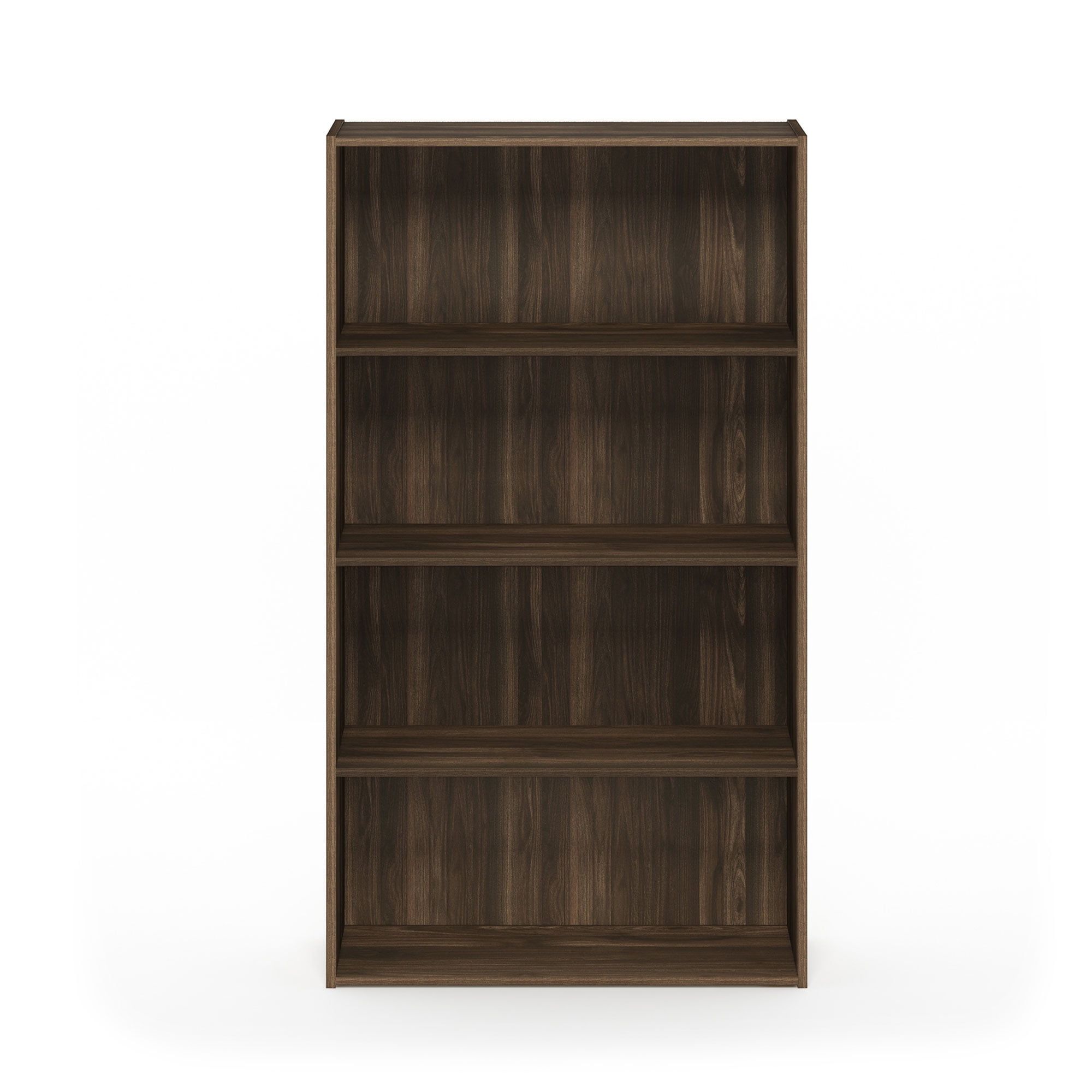 Columbia Walnut 4-Tier Engineered Wood Open Shelf Bookcase