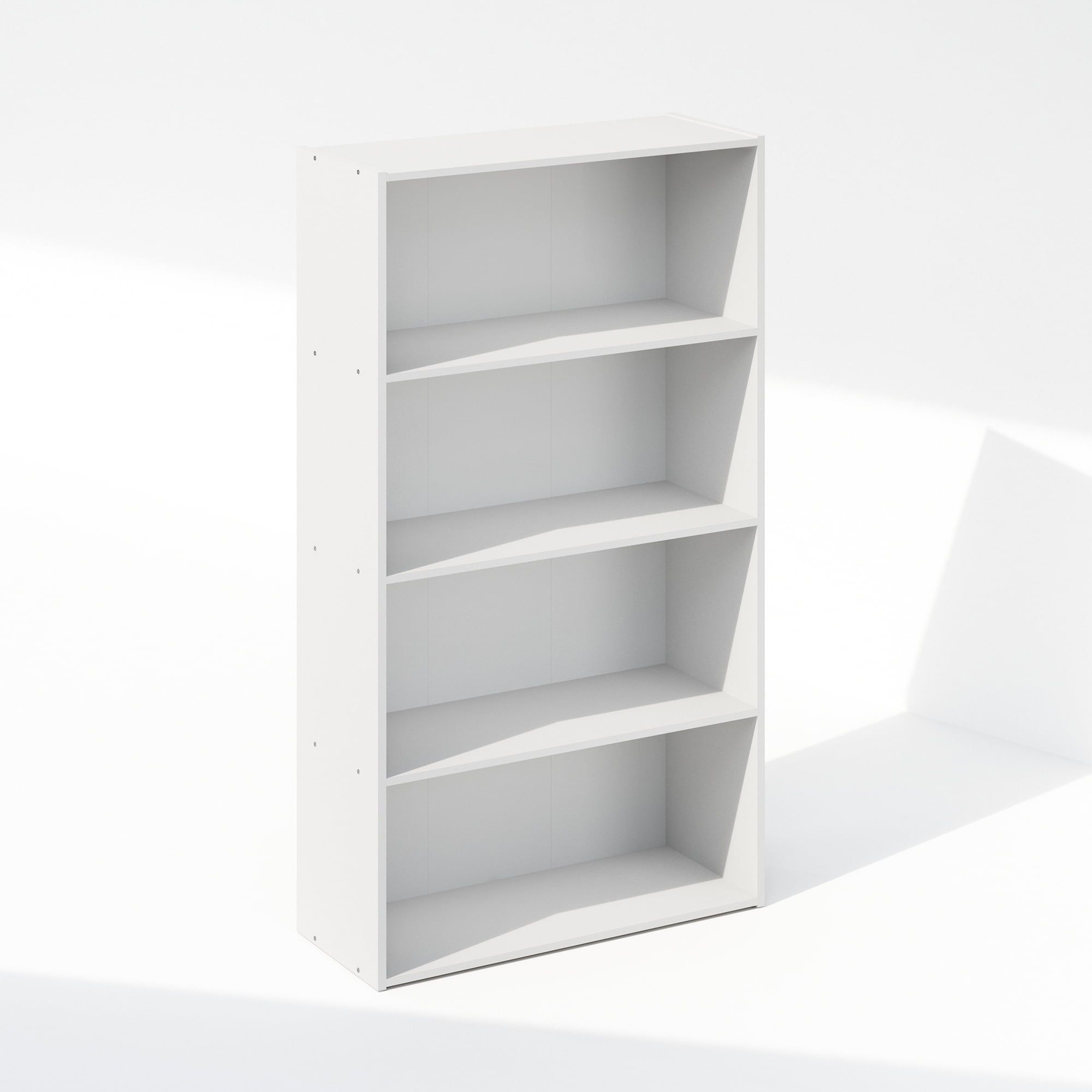 White Engineered Wood 4-Tier Freestanding Shelf