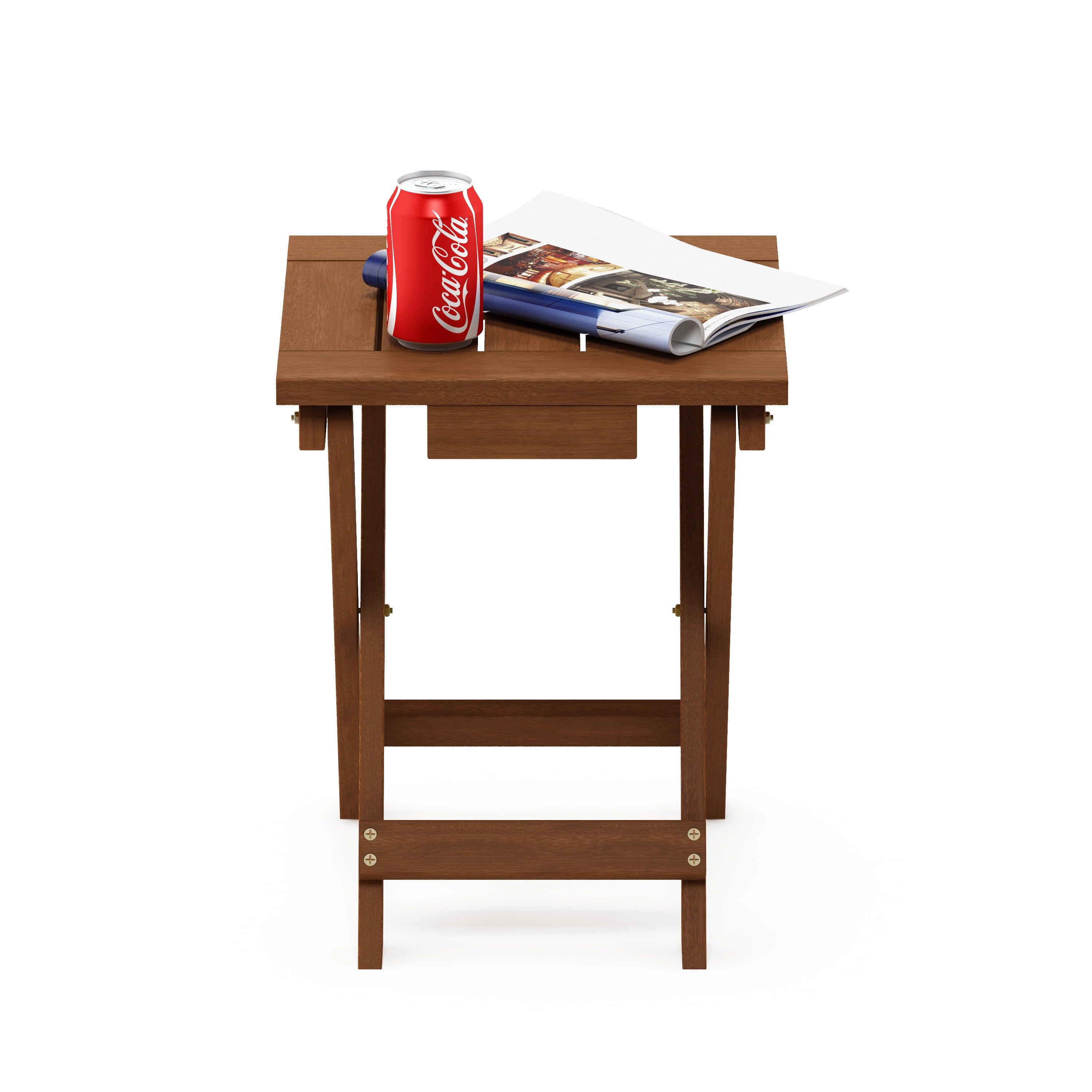 Tioman Medium Brown Wood Outdoor Folding End Table