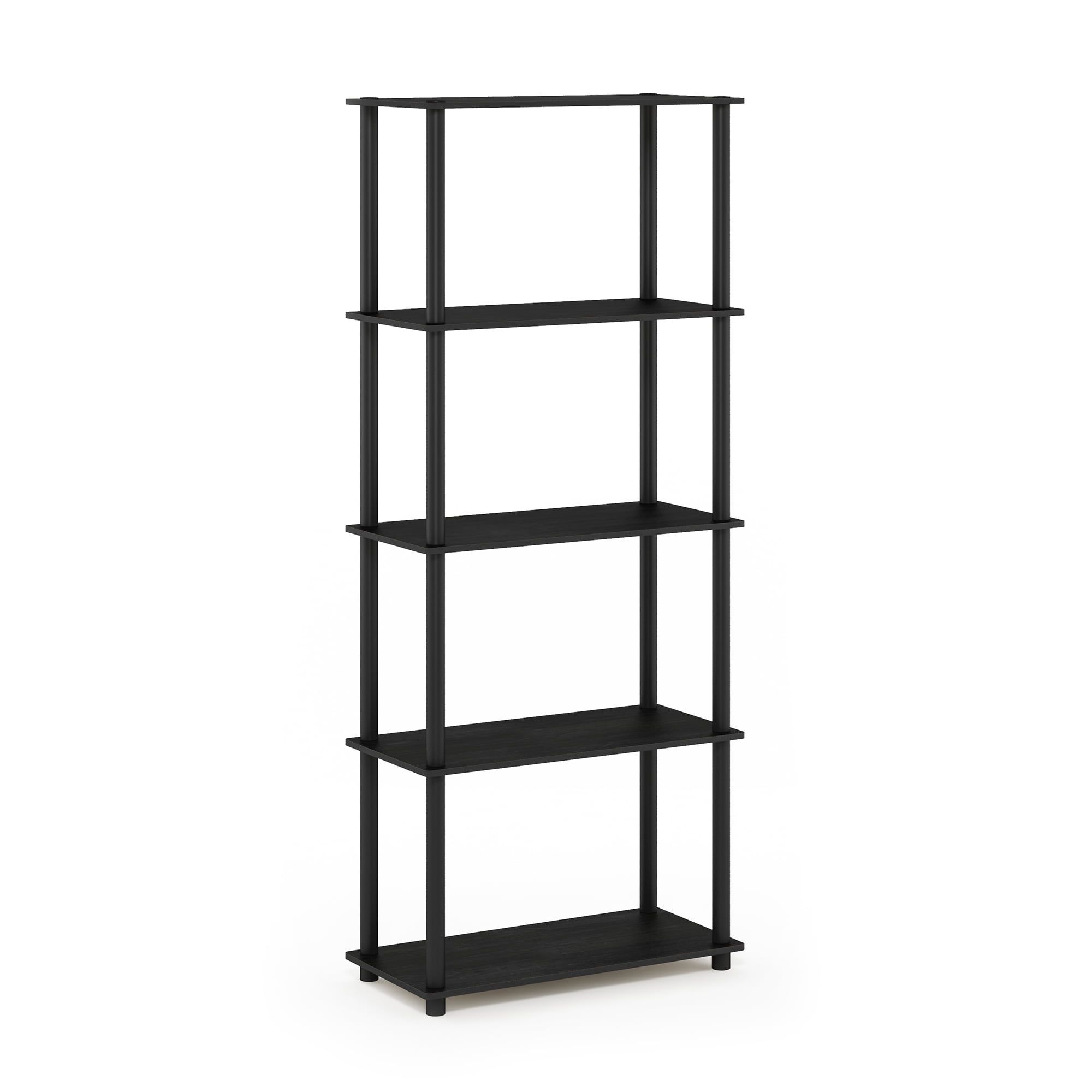 Americano and Black Adjustable 5-Tier Multipurpose Shelf